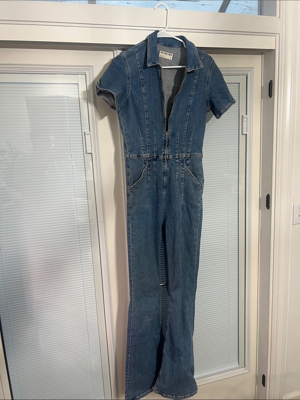 We the free Denim Short-Sleeve Jumpsuit - Classic Blue